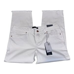 1822 denim ankle straight jeans with raw hem Ivory jeans NWT